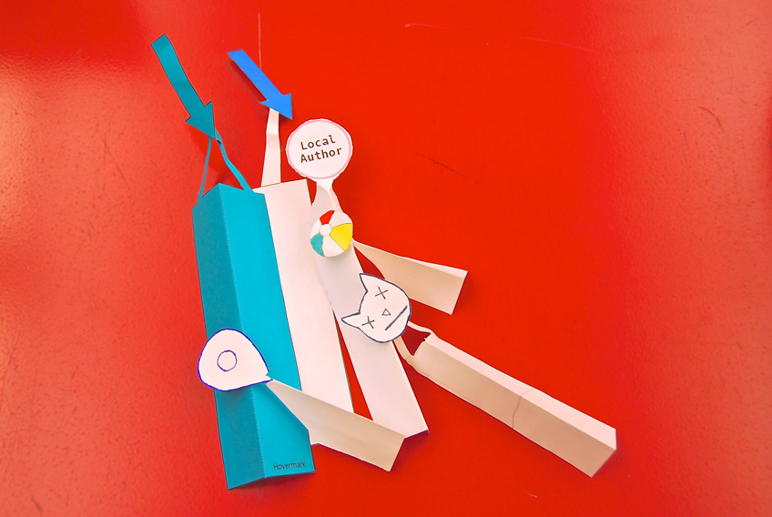 Early Hovermark prototypes — folded paper patterns