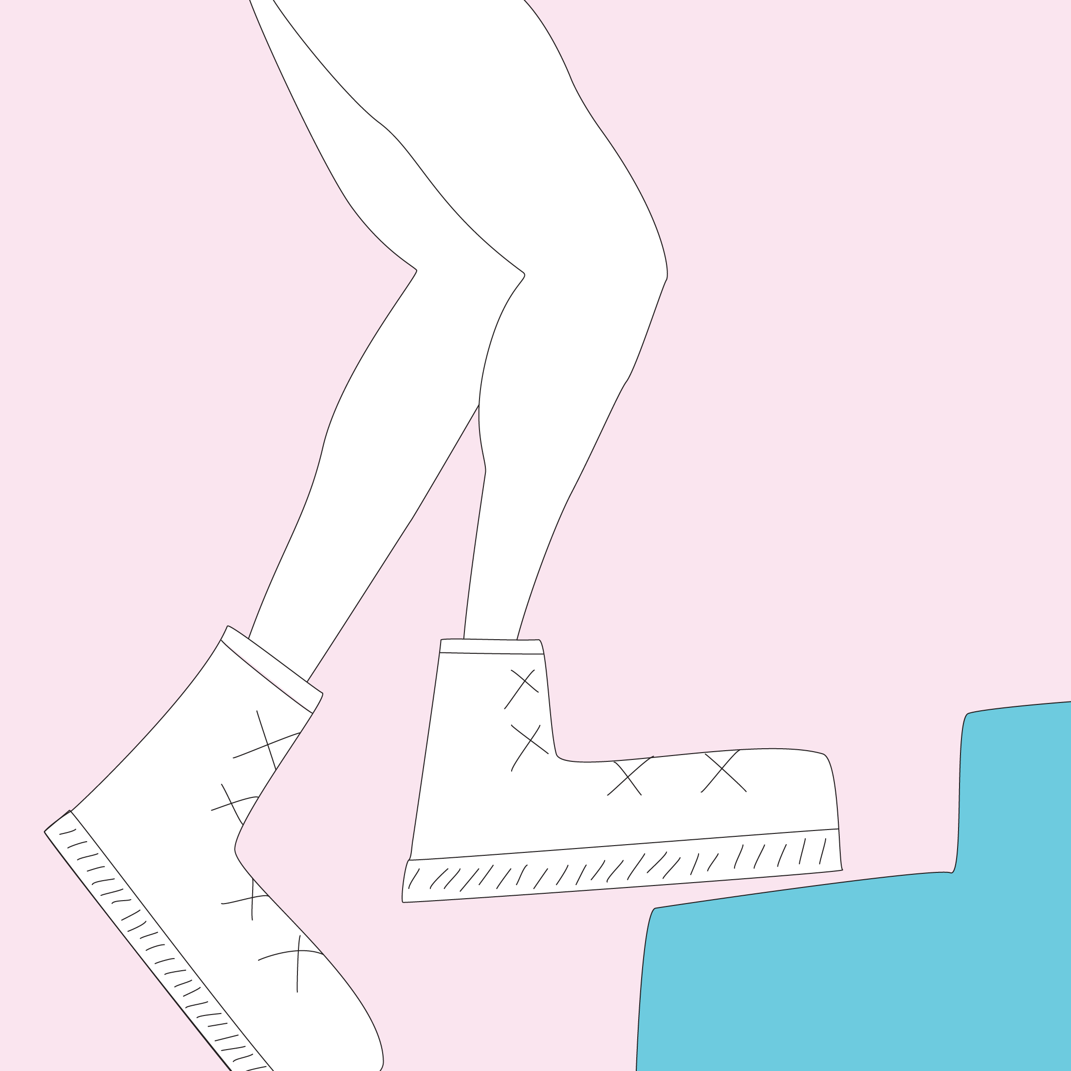 Legs in shoes climbing stairs