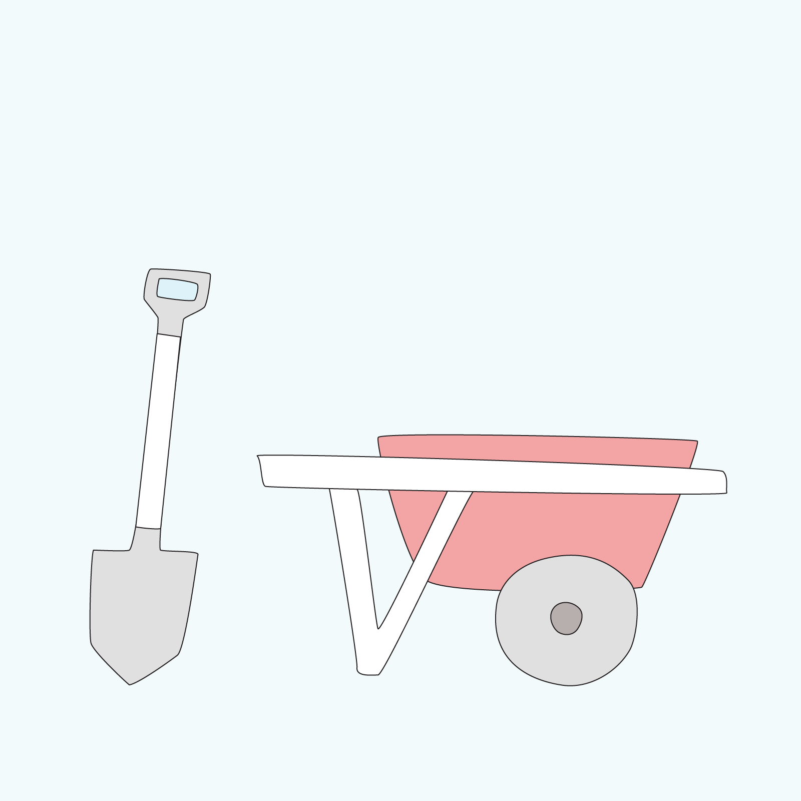 A wheelbarrow