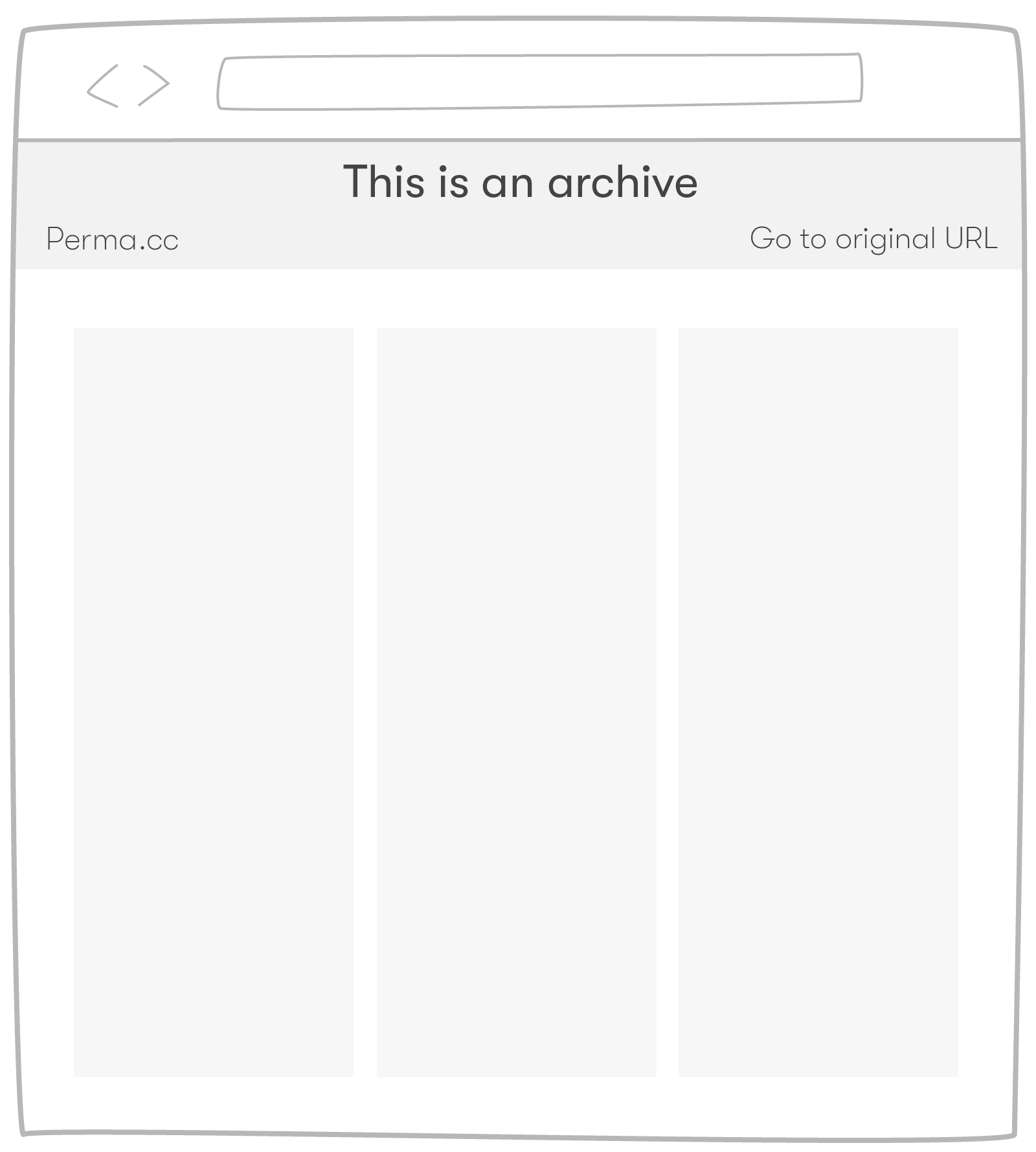 Wireframe — thin header with archive details